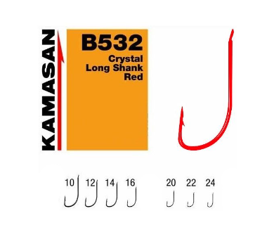 Kamasan B532 crystal long shank red (10)