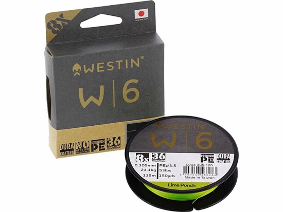 Westin Fishing W6 8 Braid Lime Punch (0.33mm 135m 24.9kg) goudvoorn