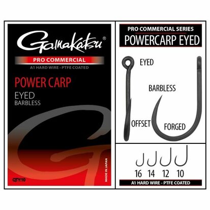 Gamakatsu Pro-C Powercarp Eyed Barbless (maat 16) goudvoorn