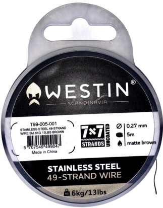 Westin Stainless Steel 49-Strand Wire (0.27mm 6kg 5m) goudvoorn