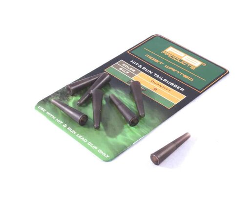 PB Products Hit & Run Tailrubbers Leadclip Silt  goudvoorn