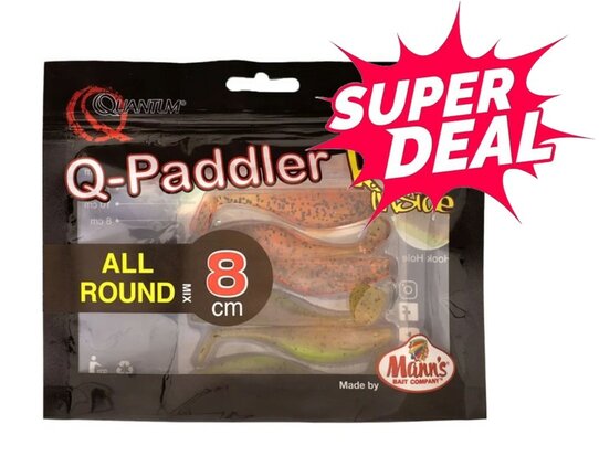 Q-Paddler All Round Packs (8cm) 3x Pumpkinseed chartr & 2x Original Appleseed goudvoorn