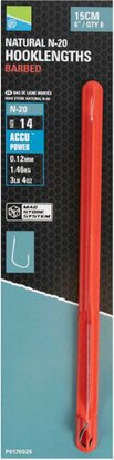 Preston Onderlijn XSH-B Barbless (15cm haak 12 0,17mm) goudvoorn