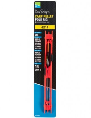 Preston onderlijn Carp Pellet Pole Rig (3m haak 14 0,17mm) goudvoorn