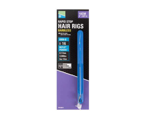 Preston Rapid Stop Hair Rigs Barbless KKM-B 12 (10cm 0.19mm, 3.335kg) goudvoorn