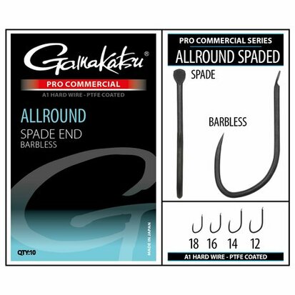 Gamakatsu Allround Spade End Barbless (maat 14) goudvoorn