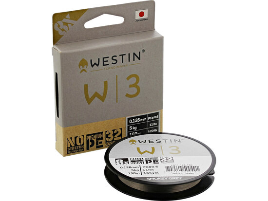 Westin Fishing W3 8 Braid Smokey Grey (0.128mm 150m 5kg) goudvoorn