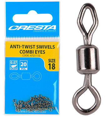 Cresta Anti-Twist Swivel combi eyes maat 18 goudvoorn