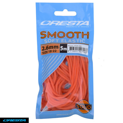 Cresta soft smooth elastic Fluo orange 5m 2.6mm goudvoorn