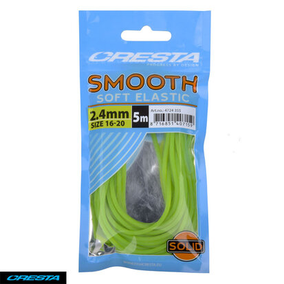 Cresta soft smooth elastic Fluo green 5m 2.4mm goudvoorn