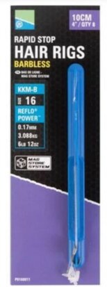 Preston Rapid Stop Hair Rigs Barbless KKM-B 16 (10cm 0.17mm, 3.088kg) goudvoorn