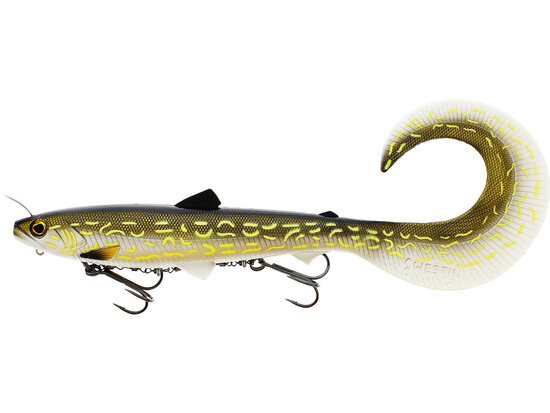 Westin Bullteez Curltail R2F Inline Sinking Natural Pike (33cm) goudvoorn