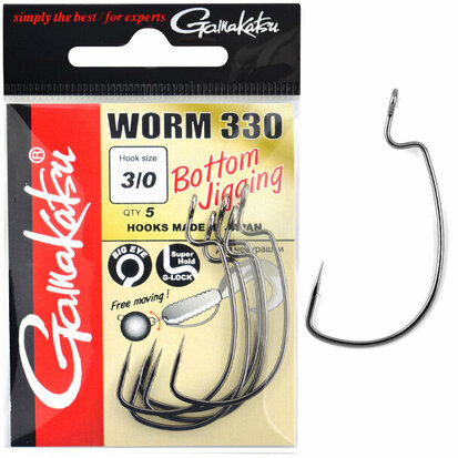 Gamakatsu Haak Worm 330 Bottom Jigging maat 4/0 goudvoorn