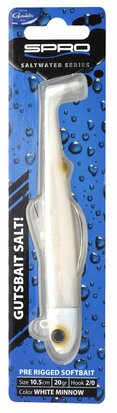 Spro Gutsbait Salt White Minnow haak 2/0 (10.5cm 20gr) goudvoorn