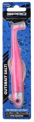 Spro Gutsbait Salt Pink Minnow haak 2/0 (10.5cm 20gr) goudvoorn