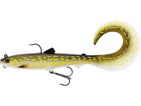 Westin Bullteez Curltail RNR Sinking Natural Pike (21cm) goudvoorn