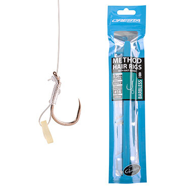 Cresta Method Hair Rig Bait Band Barbless Haak 14 (10cm 0.22mm 4.5kg) goudvoorn