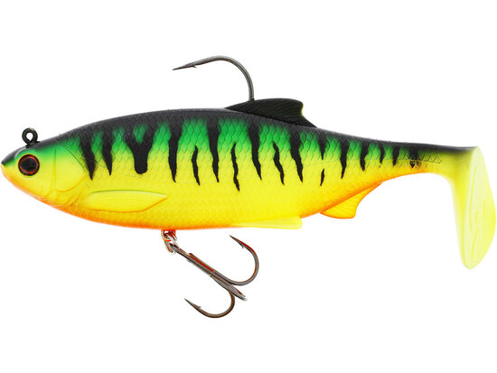 Westin Fishing Ricky the Roach Shadtail R2F Sinking Firetiger (14cm) goudvoorn