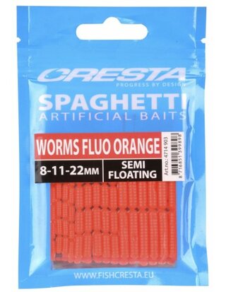 Cresta Spaghetti Worms Fluo Orange Semi-Floating goudvoorn