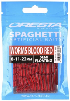 Cresta Spaghetti Worms Blood Red Semi-Floating goudvoorn