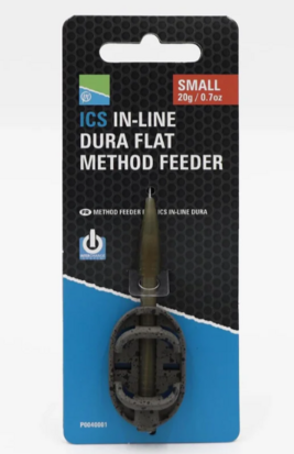 Preston ICS In-Line Dura flat Method Feeder Small (20gr) goudvoorn