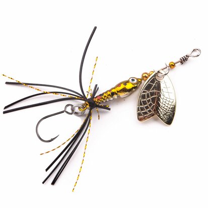 Spro Larva Mayfly Spinner Brown Trout (5cm 4gr) Single haakmaat 10 goudvoorn