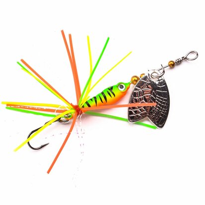 Spro Larva Mayfly Spinner Firetiger (5cm 4gr) Single haakmaat 10 goudvoorn