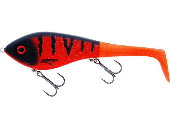 Westin Swim Tail 12cm 68gr Sinking Fire 1 body 2 tails goudvoorn