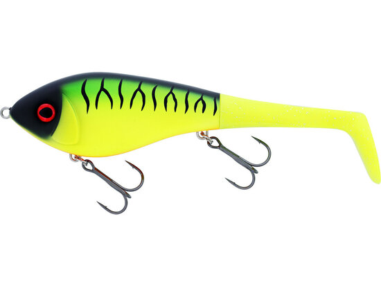 Westin Swim Tail 12cm 68gr Sinking Firetiger 1 body 2 tails goudvoorn