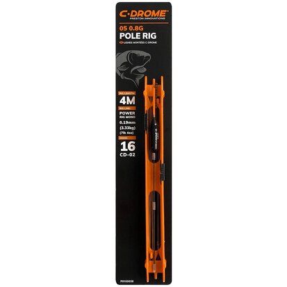 C-drome Pole Rig 05 - Maat : dobber 0.6g - haak 16 - 0.19mm goudvoorn