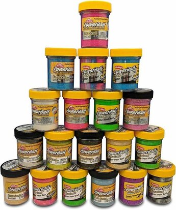 BerkleBerkley Powerbait Foreldeeg Troutbait Glitter Dizzy Duck 50gr goudvoorny Powerbait Foreldeeg Troutbait Hippie Hypnotize 5