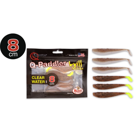 Q-Paddler Power Packs 8cm, 3 x wakasagi+3 x brown shiner krill goudvoorn