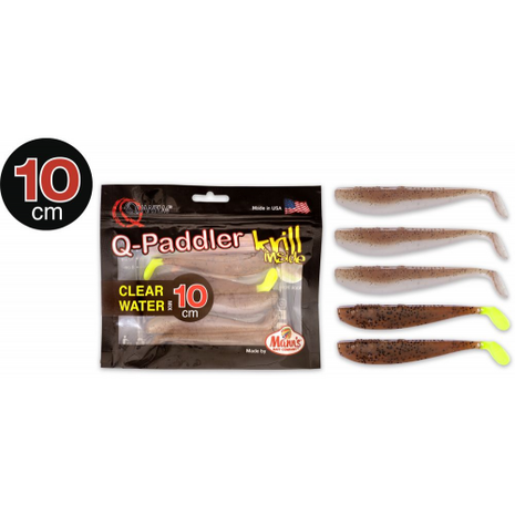 Q-Paddler Power Packs 10cm, 3 x wakasagi+2 x brown shiner krill goudvoorn