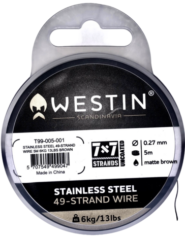 Westin Stainless Steel 49-Strand Wire (0.27mm 6kg 5m) goudvoorn