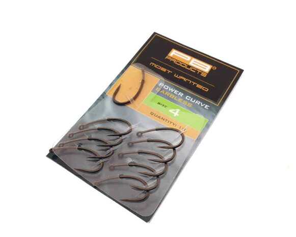 PB Products Power Curve Barbless Hook PTFE haakmaat 4 goudvoorn