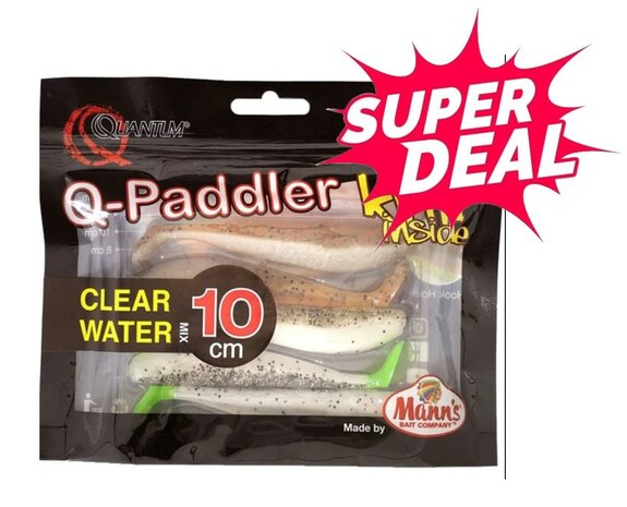 Q-Paddler Clear Water Packs (10cm) 3 x Wakasagi & 2x Brown Shiner goudvoorn