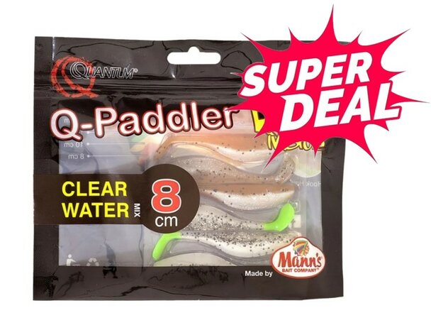 Q-Paddler Clear Water Packs (8cm) 3x Wakasagi & 3x Brown Shiner goudvoorn