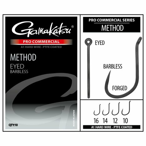 Gamakatsu Method Eyed Barbless (maat 16) goudvoorn