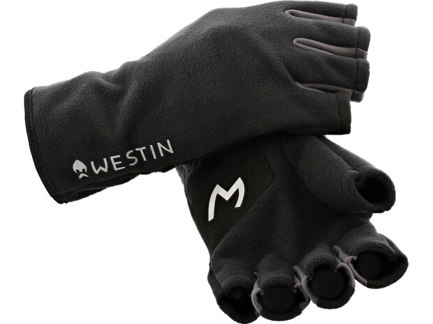 Westin Fishing halve vingers handschoenen Fleece M Black goudvoorn