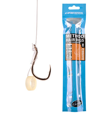 Cresta Method Hair Rig Bait Band Barbed Haak 16 (10cm 0.20mm 3.8kg) goudvoorn