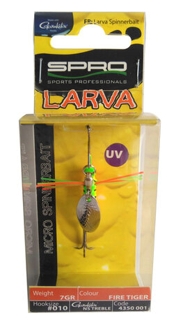 Spro Larva Micro Spinnerbait Firetiger (4cm 7gr) haakmaat 10 goudvoorn