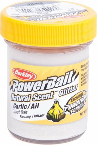 Berkley Powerbait Foreldeeg Troutbait Natural Scent White 50gr goudvoorn